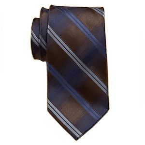 Arrow - Silk Tie - Charcoal with Blue Stripes